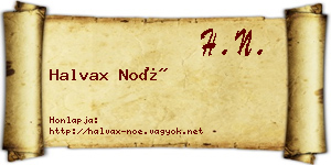 Halvax Noé névjegykártya